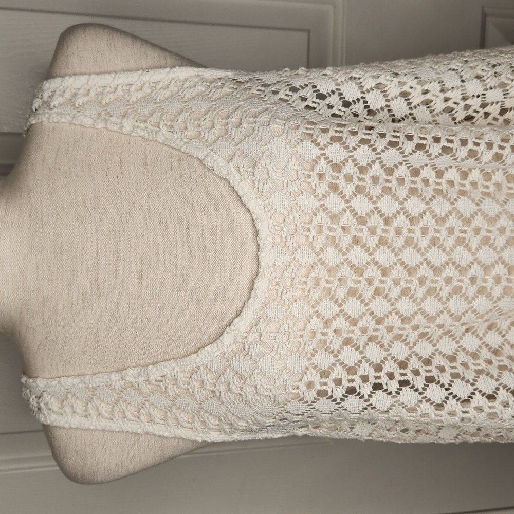 Nollie Ivory Lace Flowy Tank Top Size L NWT - Picture 3 of 9